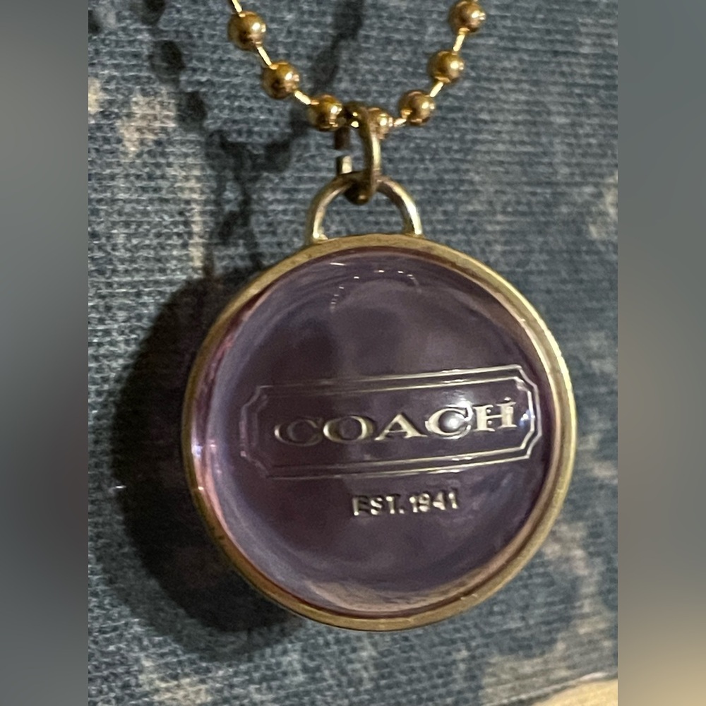 COACH Vintage Orb Sphere Transparent Bag Charm Keychain Pendant With Ball Chain - Picture 7 of 15